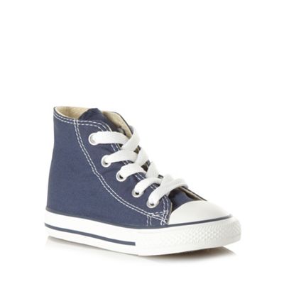 Children's navy hi-top trainers